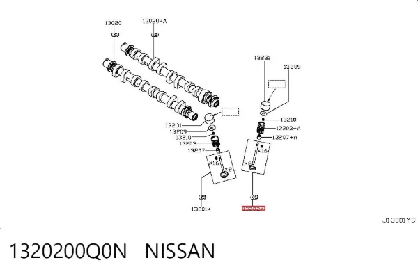 Válvula de escape 1320200Q0N Nissan/Infiniti