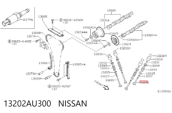 Válvula de escape 13202AU300 Nissan/Infiniti