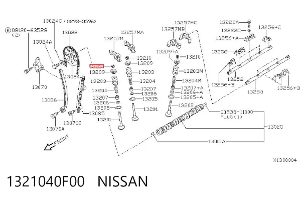 Peça inserida de válvula 1321040F00 Nissan/Infiniti