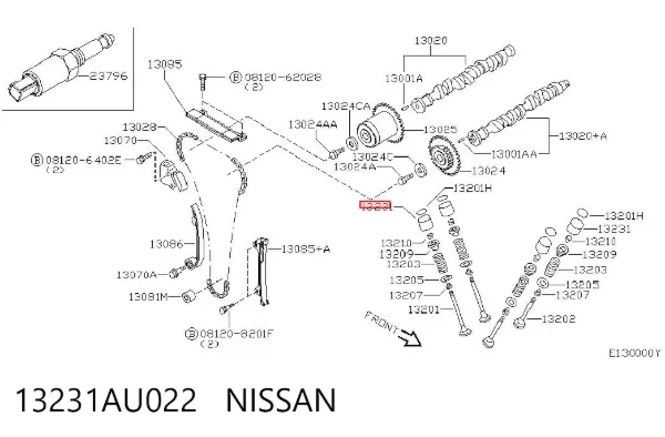 Compensador hidrâulico (empurrador hidrâulico), empurrador de válvulas 13231AU022 Nissan/Infiniti