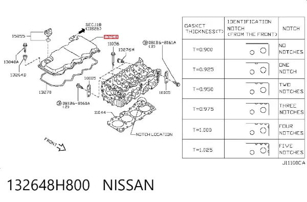 Tampa de válvulas 132648H800 Nissan/Infiniti
