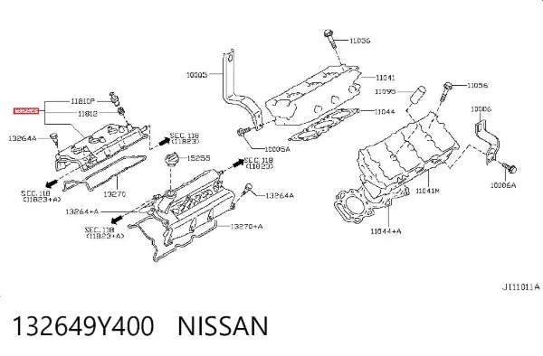 Tampa de válvulas 132649Y400 Nissan/Infiniti