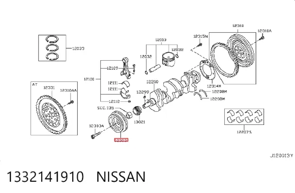 Polia de cambota 1332141910 Nissan/Infiniti