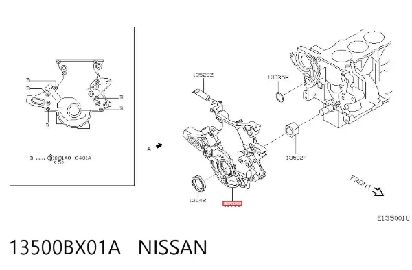 Tampa de motor dianteira 13500BX01A Nissan/Infiniti