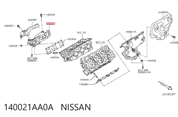 Tubo coletor de escape 140021AA0A Nissan/Infiniti