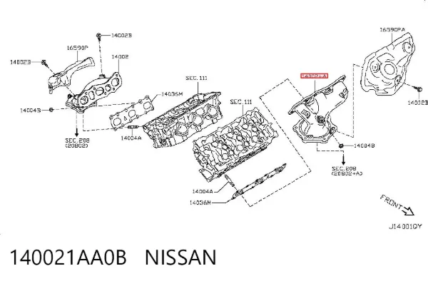 Tubo coletor de escape 140021AA0B Nissan/Infiniti