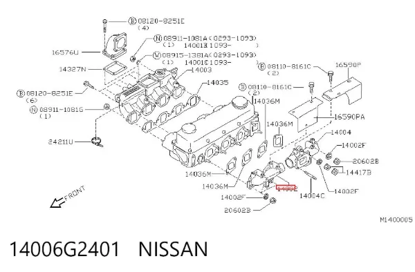 Tubo coletor de escape Nissan Terrano II