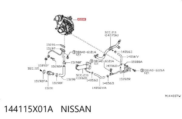 Turbina 144115X01A Nissan/Infiniti