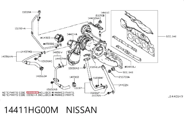 Turbina 14411HG00M Nissan/Infiniti