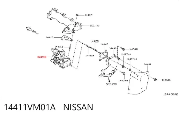 Turbina 14411VM01A Nissan/Infiniti