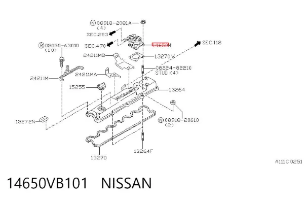 Bomba a vácuo 14650VB101 Nissan/Infiniti