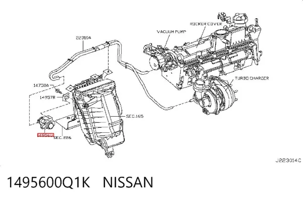 Convertidor de pressão (solenoide) de supercompressão 1495600Q1K Nissan/Infiniti