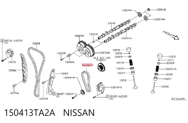 Cadeia do mecanismo de distribuição de gás 150413TA2A Nissan/Infiniti