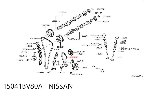 Cadeia de bomba de óleo Nissan Qashqai II