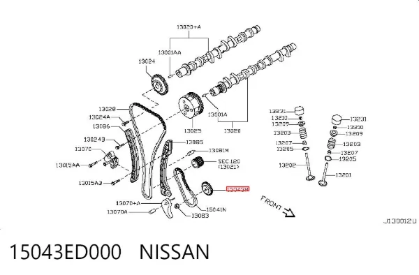 Roda dentada de bomba de óleo 15043ED000 Nissan/Infiniti