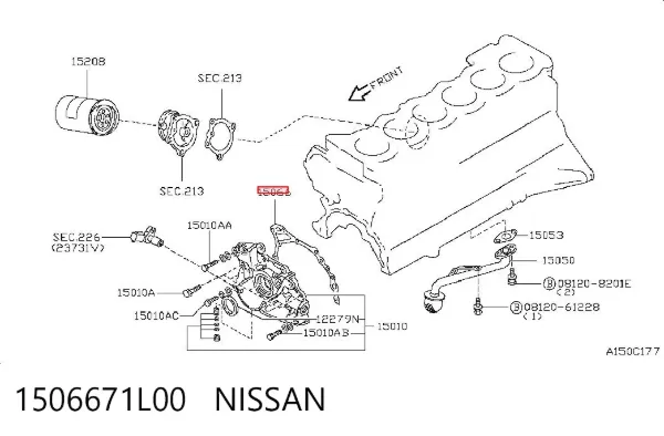 Vedante de bomba de óleo 1506671L00 Nissan/Infiniti