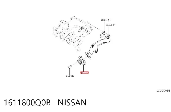 Válvula de borboleta montada 1611800Q0B Nissan/Infiniti