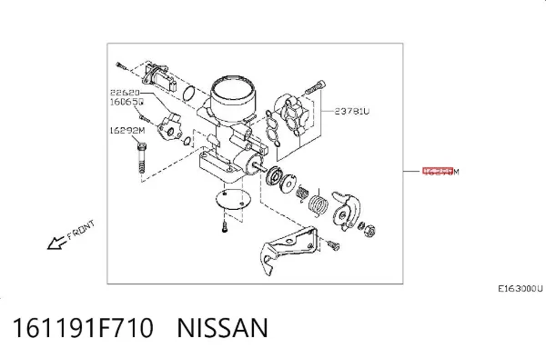 Sensor de fluxo (consumo) de ar, medidor de consumo M.A.F. - (Mass Airflow) 161191F710 Nissan/Infiniti