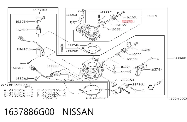  1637886G00 Nissan/Infiniti