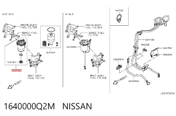 Filtro de combustível 1640000Q2M Nissan/Infiniti