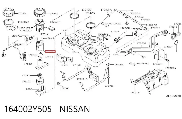 Filtro de combustível 164002Y505 Nissan/Infiniti