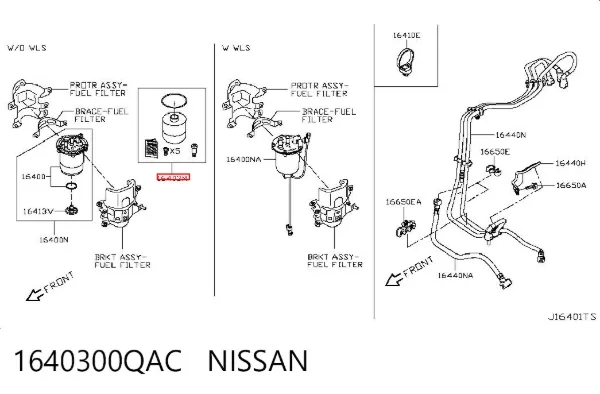 Filtro de combustível 1640300QAC Nissan/Infiniti