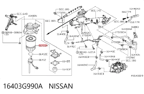 Filtro de combustível 16403G990A Nissan/Infiniti
