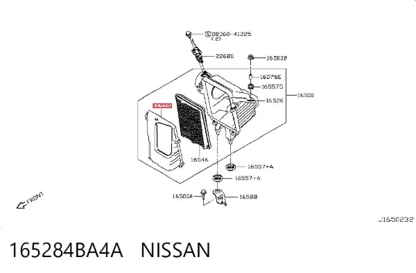 Caixa de filtro de ar 165284BA4A Nissan/Infiniti