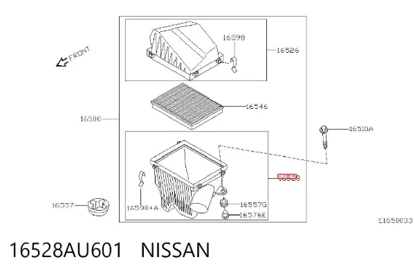 Caixa de filtro de ar 16528AU601 Nissan/Infiniti