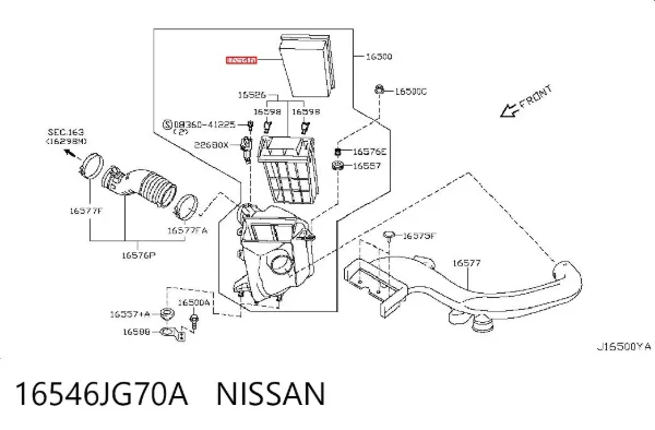 Filtro de ar 16546JG70A Nissan/Infiniti