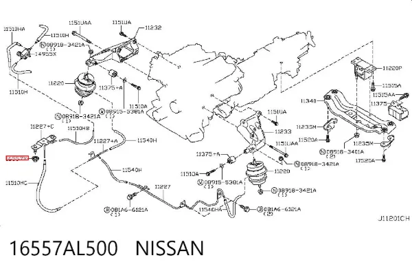  16557AL500 Nissan/Infiniti