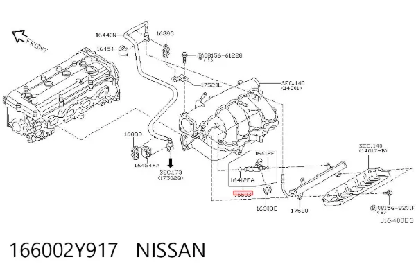 Injetor de injeção de combustível 166002Y917 Nissan/Infiniti