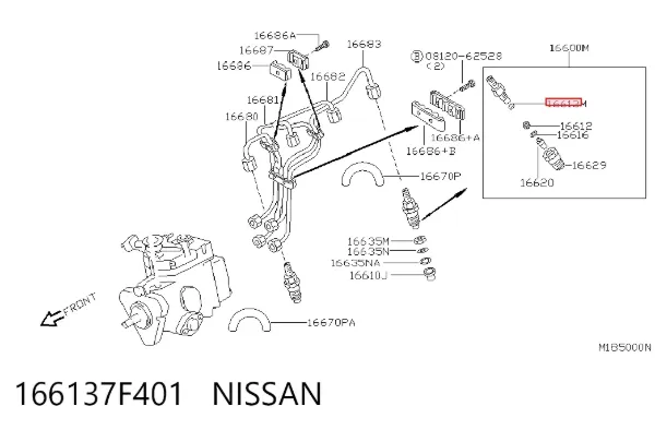 Regulador de pressão dos freios (regulador das forças de frenagem) 166137F401 Nissan/Infiniti