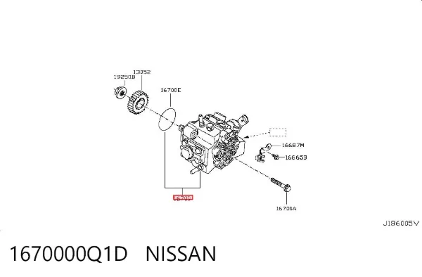 Bomba de combustível de pressão alta 1670000Q1D Nissan/Infiniti