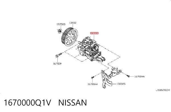 Bomba de combustível de pressão alta 1670000Q1V Nissan/Infiniti