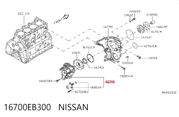 Bomba de combustível de pressão alta 16700EB300 Nissan/Infiniti