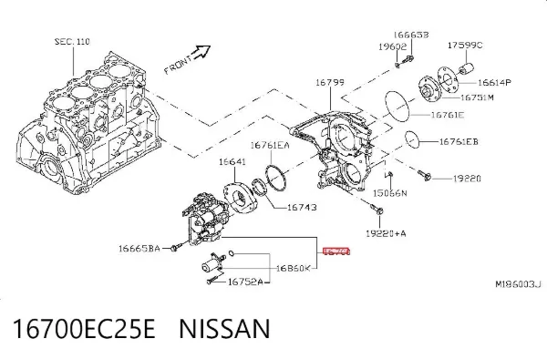 Bomba de combustível de pressão alta 16700EC25E Nissan/Infiniti