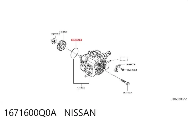 Vedante da bomba de combustível da Bomba de Combustível de Pressão Alta 1671600Q0A Nissan/Infiniti