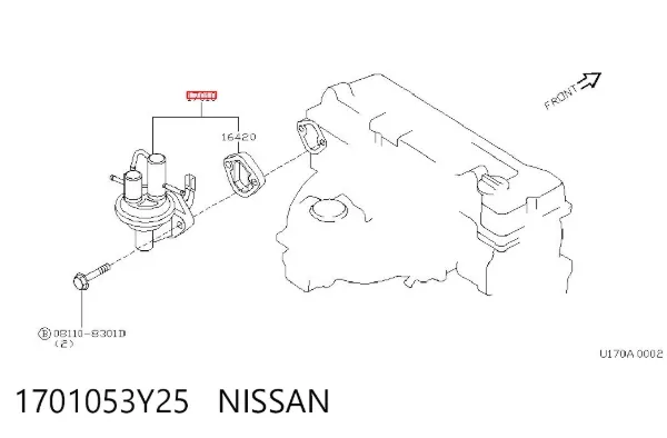 Bomba de combustível mecânica 1701053Y25 Nissan/Infiniti