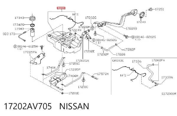 Tanque de combustível Nissan Primera WP12