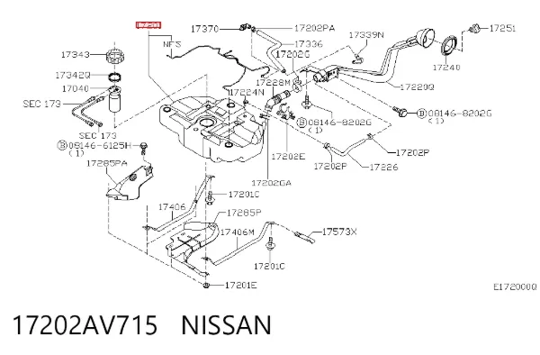 Tanque de combustível Nissan Primera P12