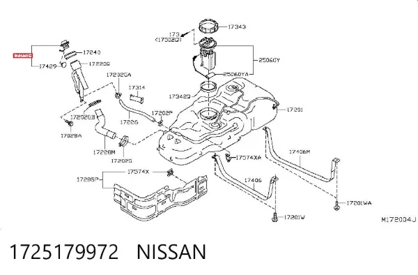 Tampa (tampão) do tanque de combustível 1725179972 Nissan/Infiniti