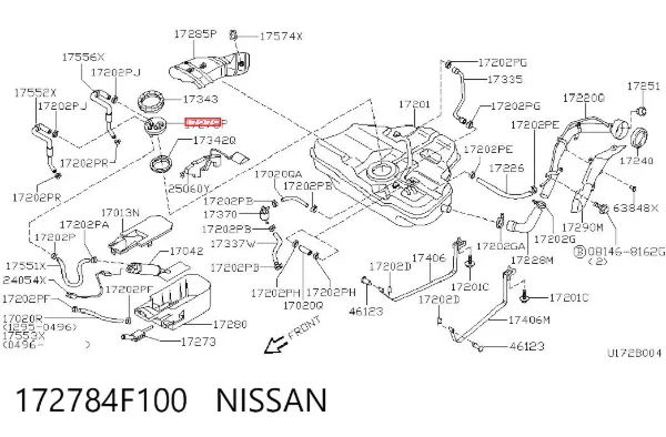 Elemento de turbina da bomba de combustível 172784F100 Nissan/Infiniti