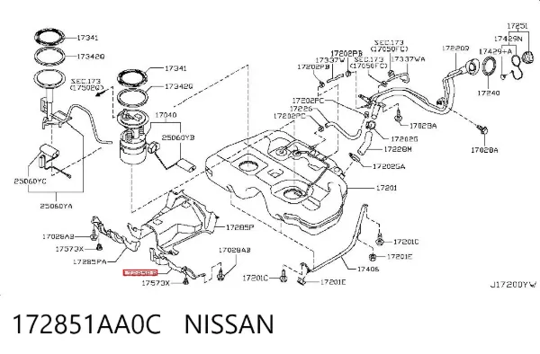 Proteção de fundo, do tanque de combustível 172851AA0C Nissan/Infiniti