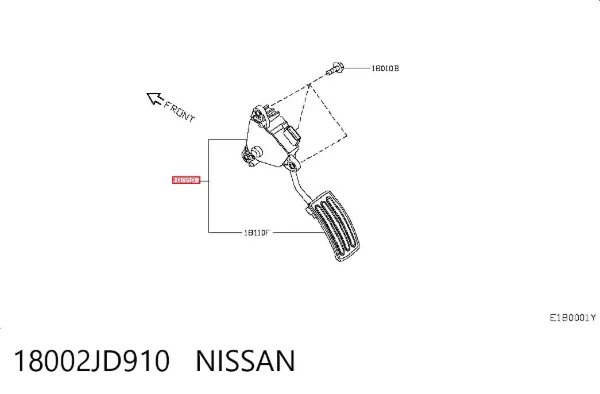 Pedal de gás (de acelerador) 18002JD910 Nissan/Infiniti