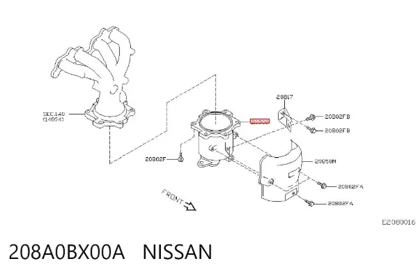 Convertidor - catalisador 208A0BX00A Nissan/Infiniti
