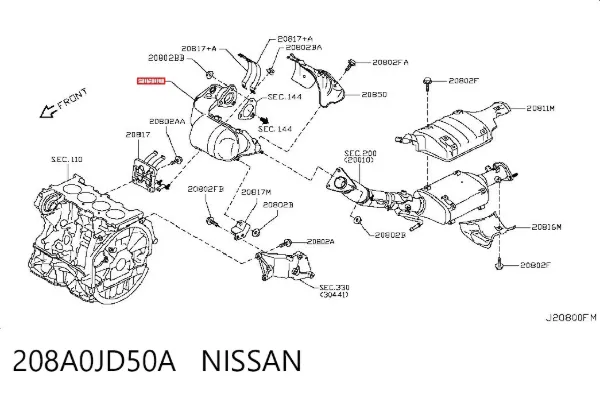 Convertidor - catalisador 208A0JD50A Nissan/Infiniti