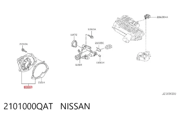 Bomba de água (bomba) de esfriamento 2101000QAT Nissan/Infiniti