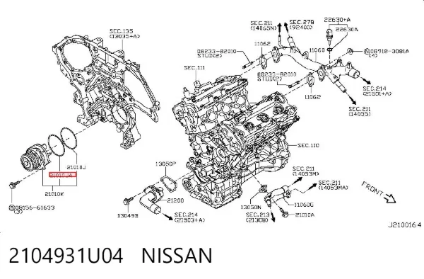 Vedante da válvula de borboleta 2104931U04 Nissan/Infiniti
