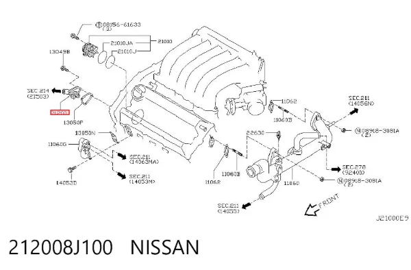 Termostato 212008J100 Nissan/Infiniti